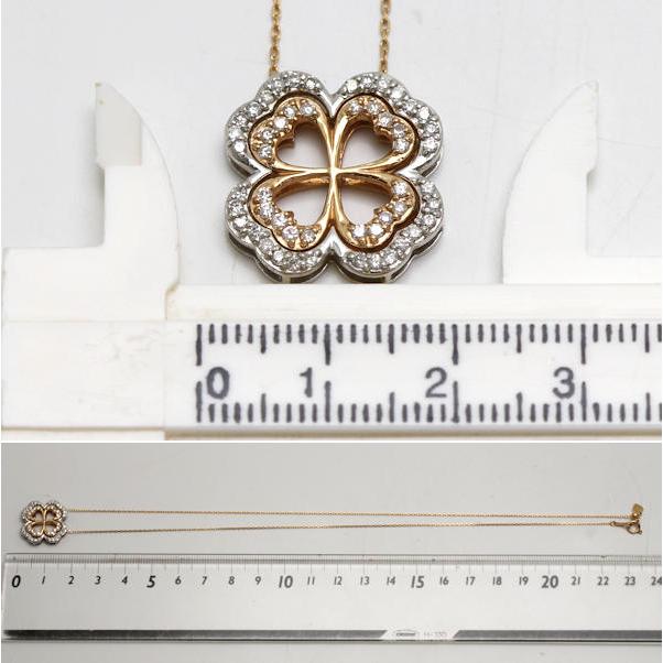 K18 3WAYフラワーモチーフネックレス 約45cm ダイヤモンド 0.50ct 18金