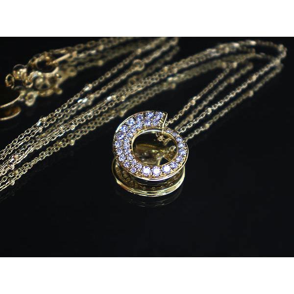 K18 ダイヤモンドネックレス 約43cm 0.32ct 約3.0g 18金 ゴールド 丸 