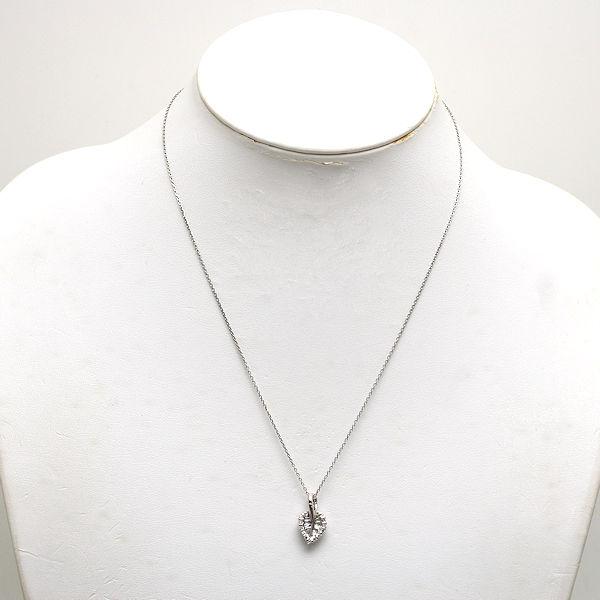 Pt850/Pt900 葉っぱモチーフネックレス 約45cm ダイヤモンド 0.40ct 