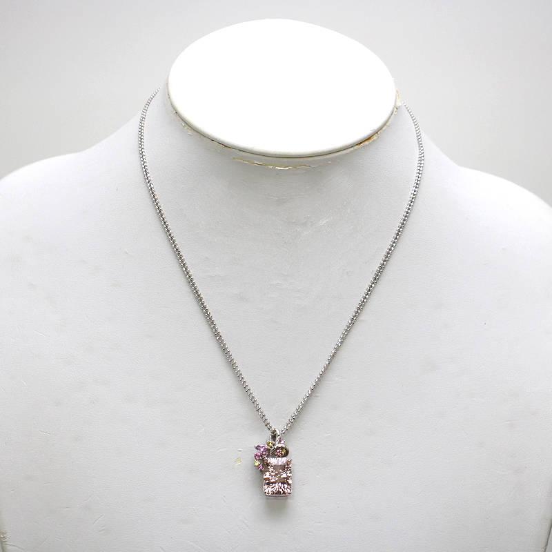 K18WG 大粒 モルガナイトネックレス 5.82ct サファイア 0.54ct 