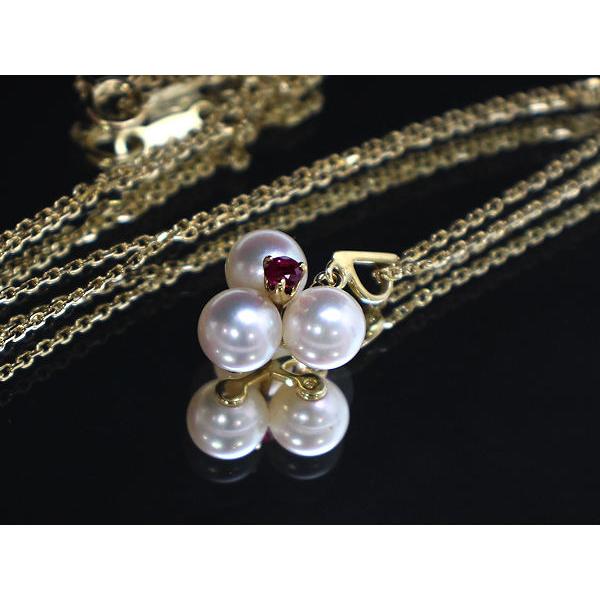 MIKIMOTO（ミキモト） パール&ルビーネックレス 約40cm 約6mm K18 18金
