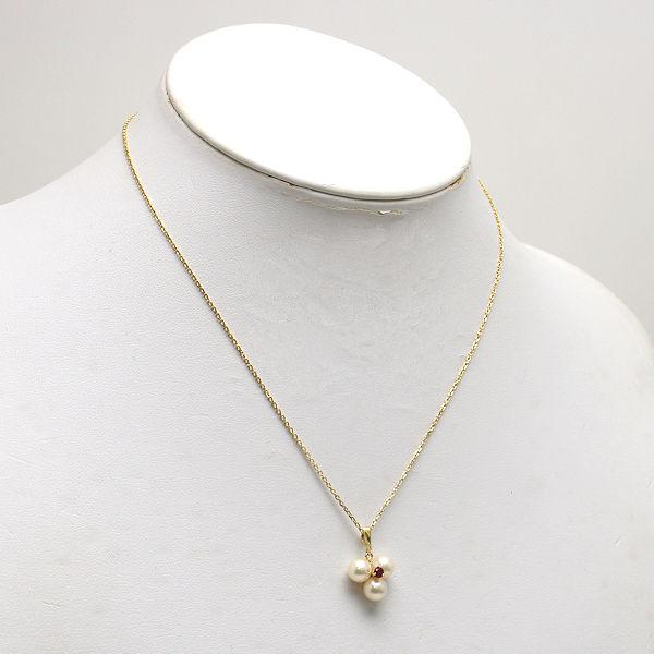 MIKIMOTO（ミキモト） パール&ルビーネックレス 約40cm 約6mm K18 18金 