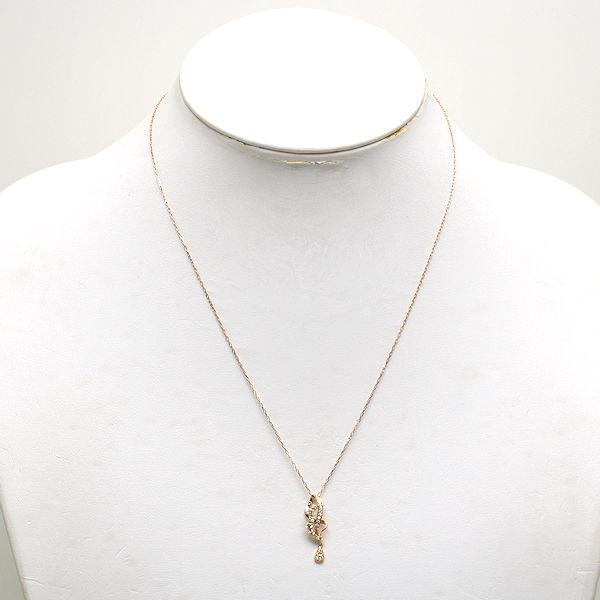 K18PG ダイヤモンドネックレス 0.30ct 約44cm 18金 ピンクゴールド