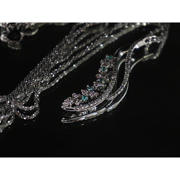 K18WG パライバトルマリンネックレス 約44cm 0.10ct ピンク 
