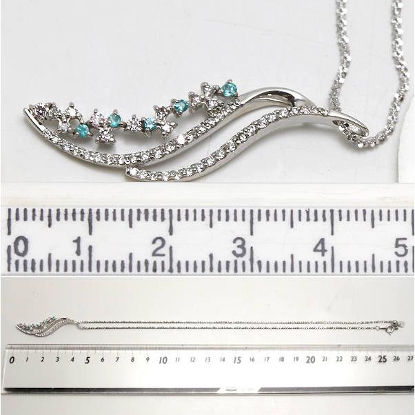 K18WG パライバトルマリンネックレス 約44cm 0.10ct ピンク 