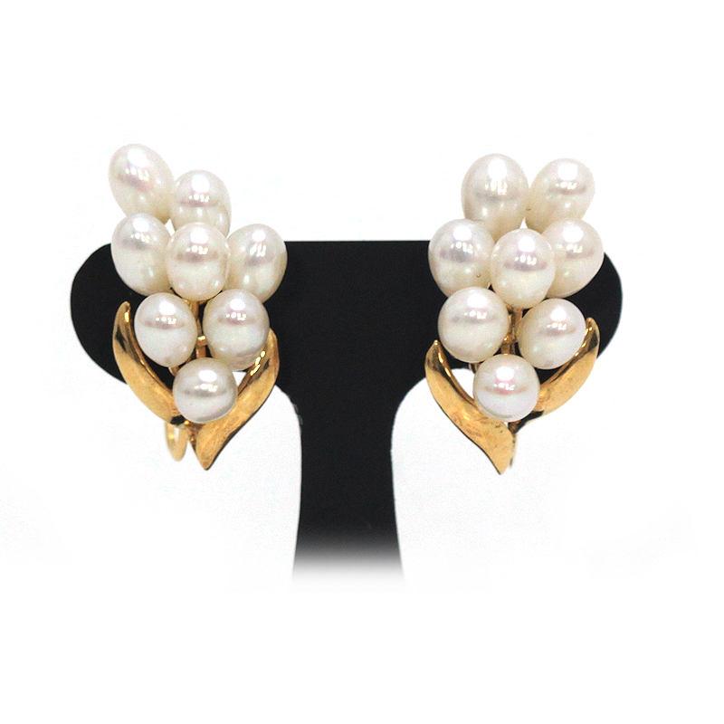 K18YG パールイヤリング 真珠 約4.7g 18金 イエローゴールド 両耳用  