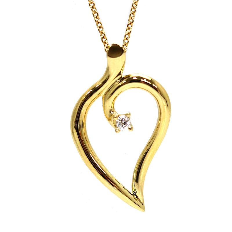 【K18 pt950】Tiffany リーフダイヤモンド ゴールド ネックレス TIFFANY&Co.（ティファニー） ダイヤ付きリーフネックレス 約41cm K18