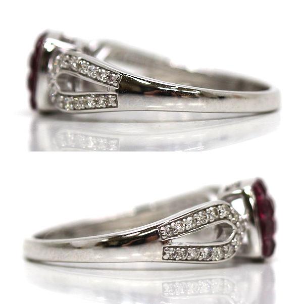 K18WG ルビー リング 16号 0.82ct ダイヤモンド 0.20ct 18金 ホワイト