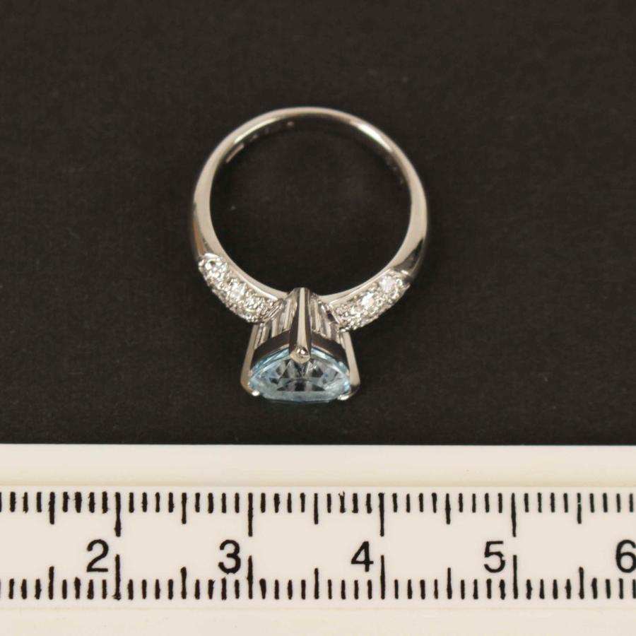 アクアマリン リング 1.66ct Pt900 8号 プラチナ ダイヤモンド 0.17ct 