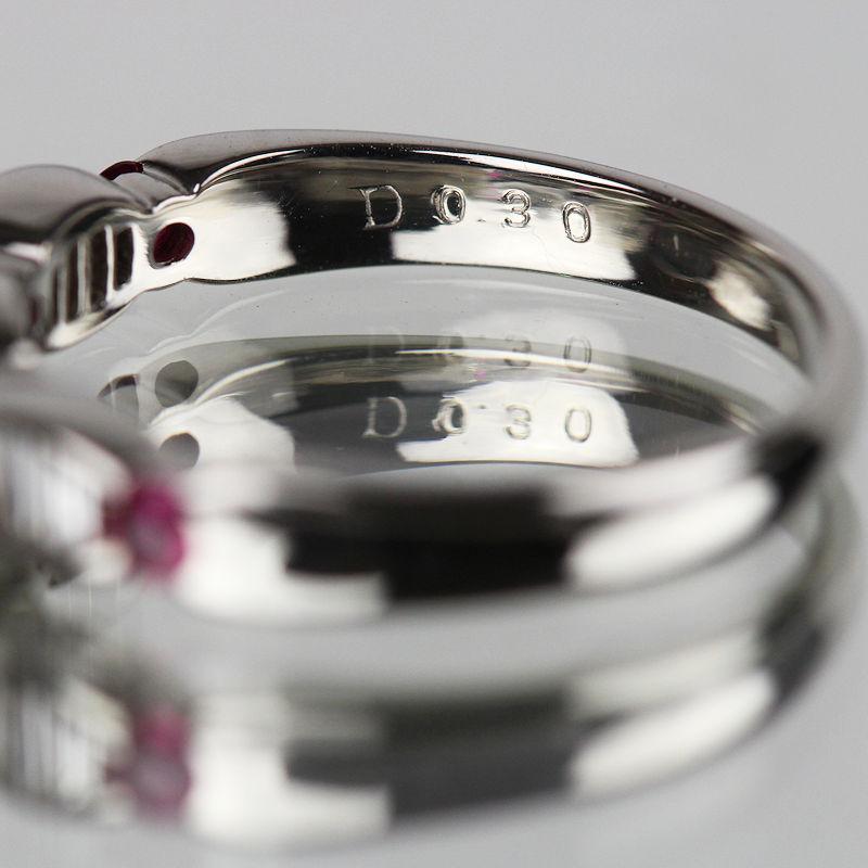 Pt900 ルビー&ダイヤモンドリング 17号 ルビー 0.41ct ダイヤモンド 