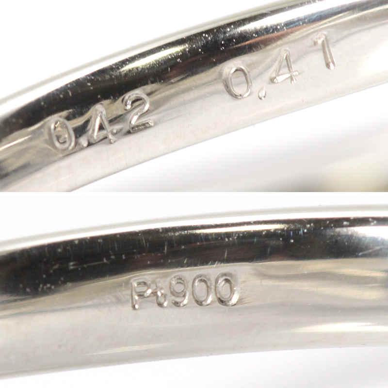 アレキサンドライト リング 0.42/0.41ct ダイヤモンド 12号 Pt900