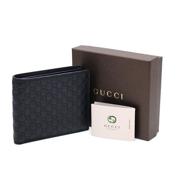 グッチシマ GUCCI グッチ 二つ折り札入れ マイクロシマ レザー 368175
