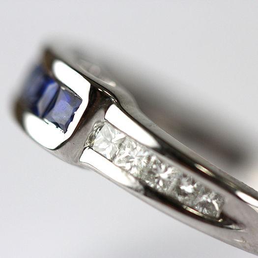 サファイア 0.70ct ダイヤモンド 0.15ct リング 18金ホワイトゴールド 