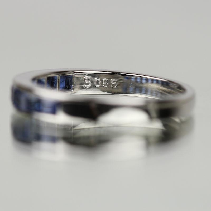 0.95ct サファイア Pt900 プラチナ 指輪 リング 13号 ハーフエタニティ  