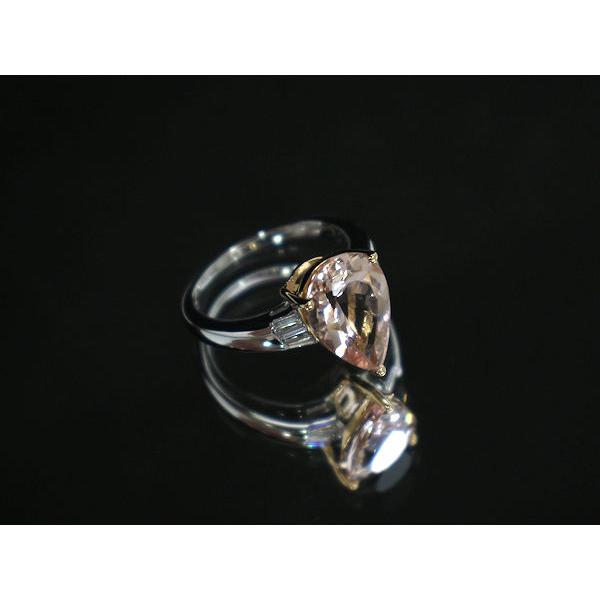 【新品】モルガナイト リング K18 モルガナイトリング 9.5号 3.00ct ダイヤモンド 0.08ct 18金