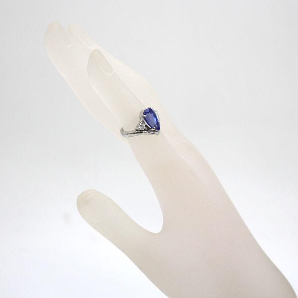 Pt900 タンザナイト プラチナ ダイヤモンド リング 7号