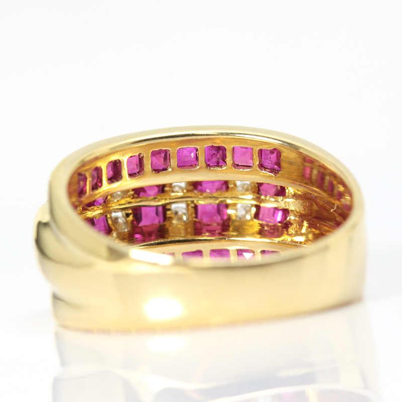ルビー リング 1.94/0.10ct 12.5号 K18 ダイヤモンド 18金 イエロー 
