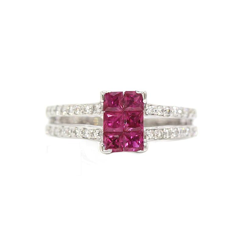 ピンクサファイアダイヤモンドリング K18WG 1.00ct 4.4g 【公式通販】