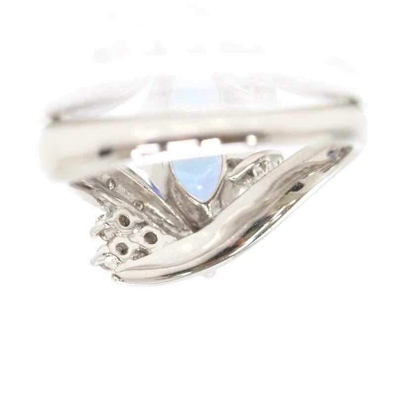 K18WG タンザナイト 0.77ct ダイヤモンド 0.14ct リング 11号 ホワイト 