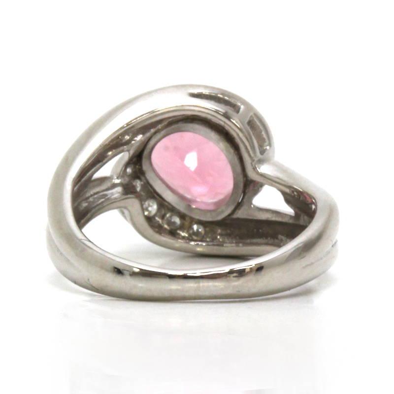 ピンクトルマリンリング 1.29ct 7号 プラチナ Pt900 ダイヤモンド 0.10 