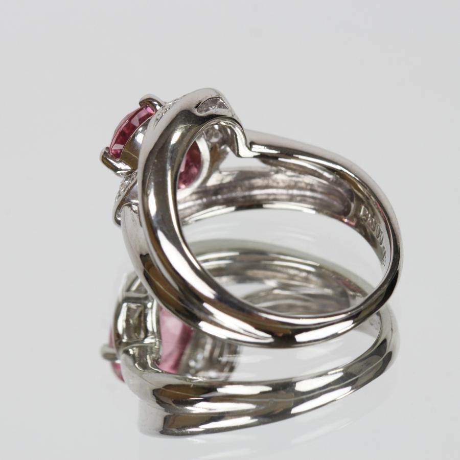天然ピンクトルマリンリング 1.29ct 7号 プラチナ Pt900 ダイヤモンド  