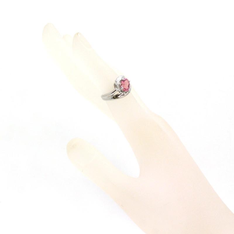 ピンクトルマリンリング 1.29ct 7号 プラチナ Pt900 ダイヤモンド 0.10 