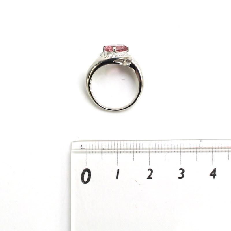 ピンクトルマリンリング 1.29ct 7号 プラチナ Pt900 ダイヤモンド 0.10 