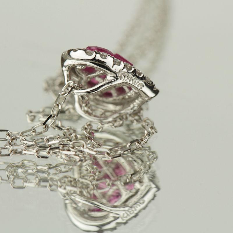K18WG ルビー ダイヤモンド ネックレス 18金 ホワイトゴールド 0.50ct 