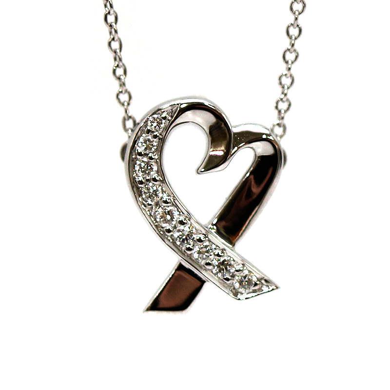 Tiffany & Co. ダイヤ付き、ラビングハートネックレス
