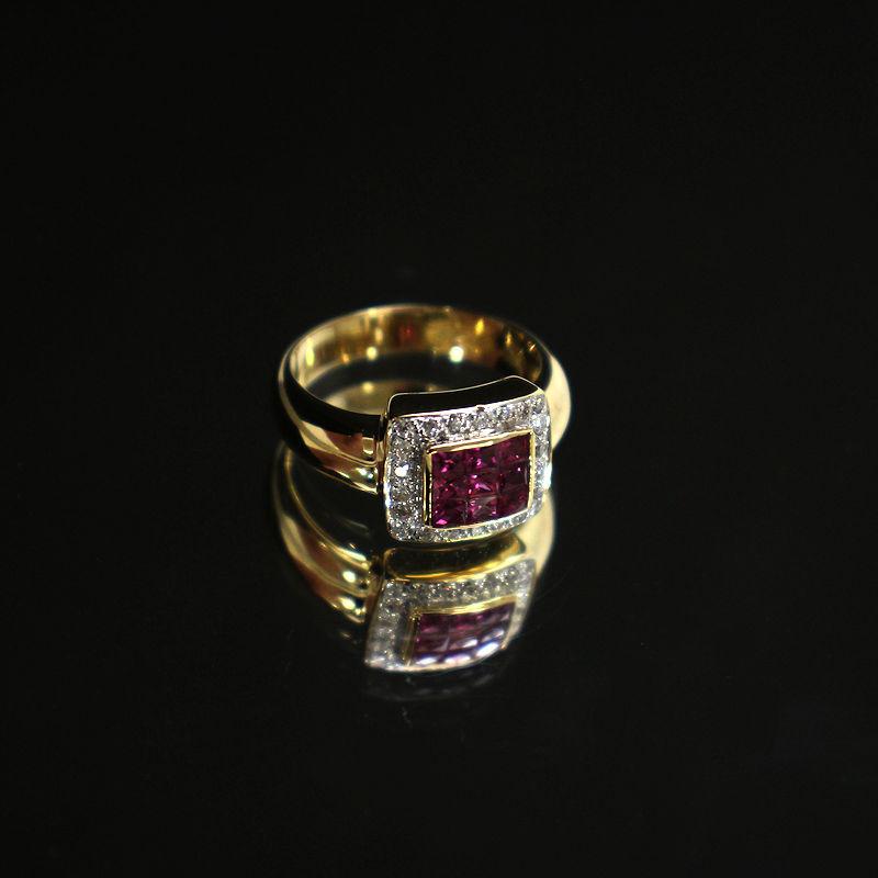 K18 ルビーリング 11.5号 約5.4g 2.0ct ダイヤモンド 0.26ct 18金