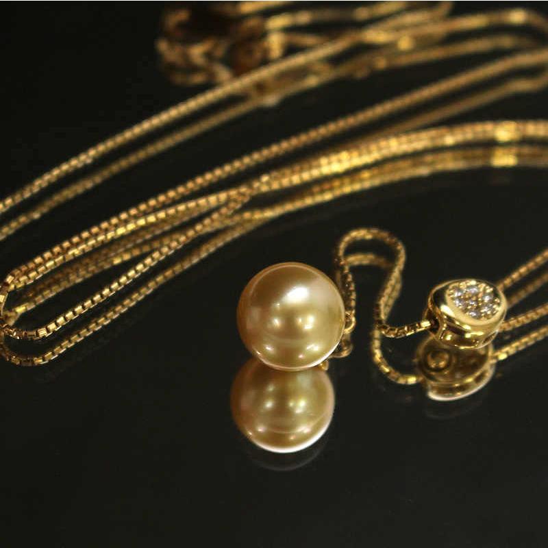 K18 ゴールド 真珠 パール ネックレス K18 2WAYゴールデンパールネックレス 約50cm 真珠 約10mm ダイヤモンド