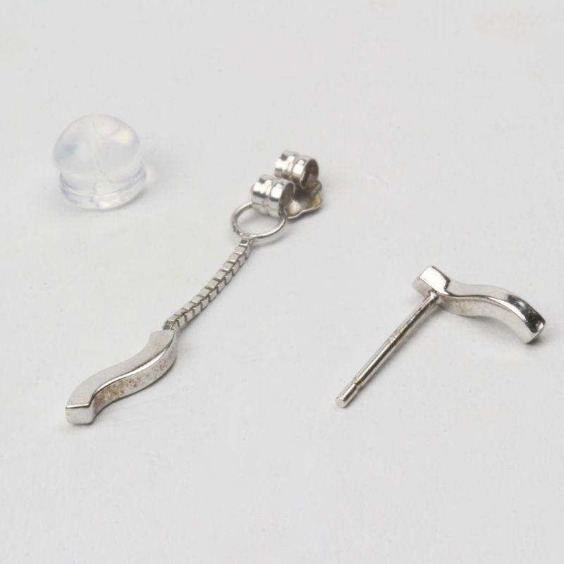 K14WG ピアス 14金 ホワイトゴールド ゴールド 両耳用 幾何学