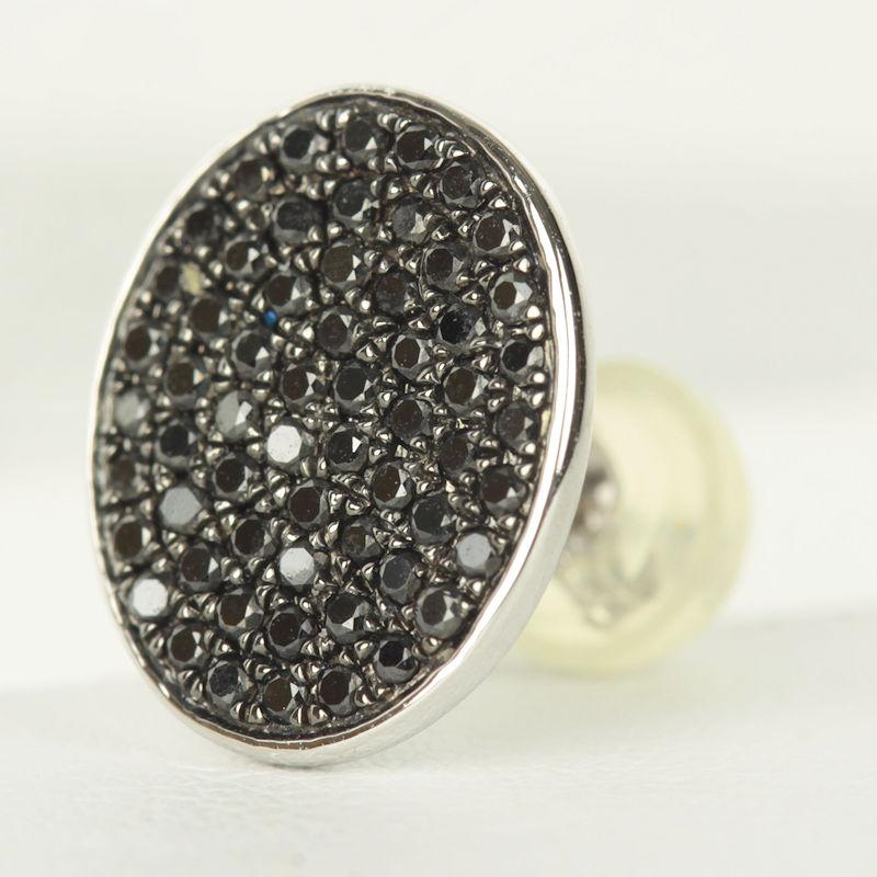 K18WG ブラックダイヤモンドピアス 0.25ct/0.25ct 18金 ホワイト