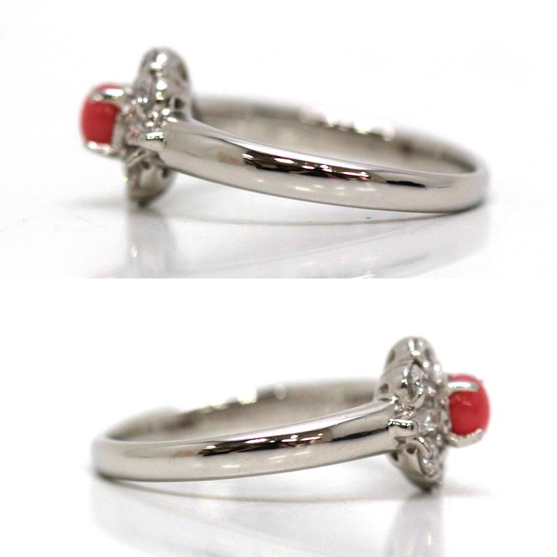 Pt900 コンクパールリング 10号 0.33ct ダイヤモンド 0.34ct プラチナ