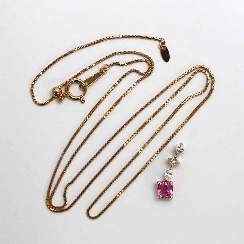 K18PG ピンクサファイアネックレス 0.41ct ダイヤモンド 0.14ct