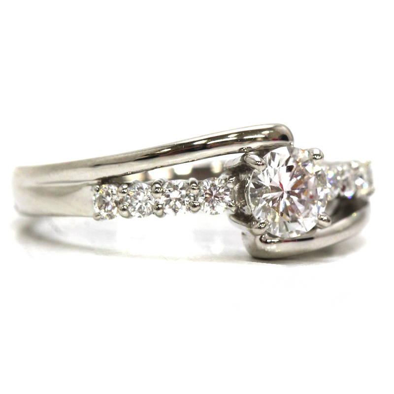ダイヤモンドリング Eカラー 13号 0.481ct Pt900 0.25ct プラチナ 指輪 