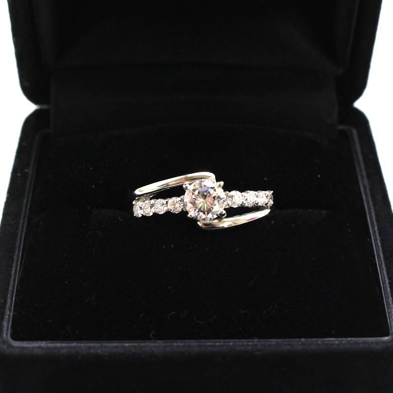 ダイヤモンドリング Eカラー 13号 0.481ct Pt900 0.25ct プラチナ 指輪 