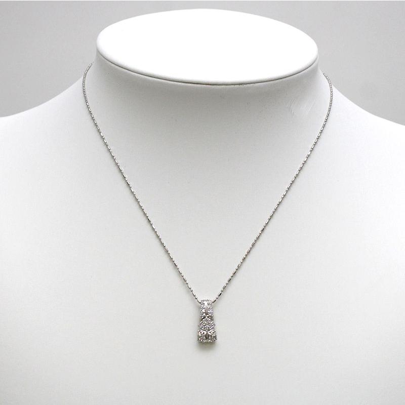 Pt850 Pt900 ダイヤモンドネックレス 約40cm 0.40ct 約5.5g プラチナ 