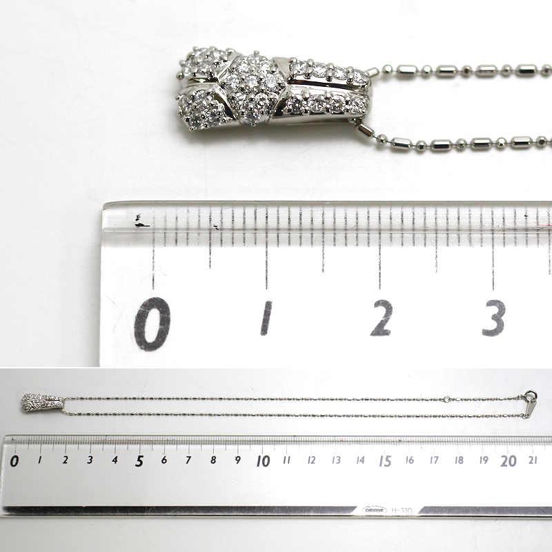 Pt850 Pt900 ダイヤモンドネックレス 約40cm 0.40ct 約5.5g プラチナ 