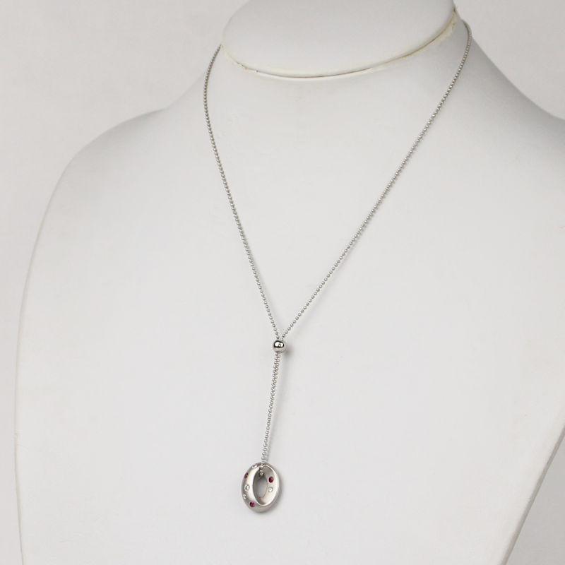 Pt850 Pt900 ルビーネックレス 0.15ct ダイヤモンド 0.17ct プラチナ 
