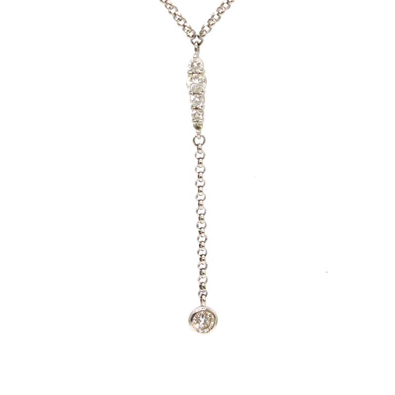 Pt850 Pt900 ダイヤモンドネックレス 約42cm 0.58ct プラチナ 約6.9g I