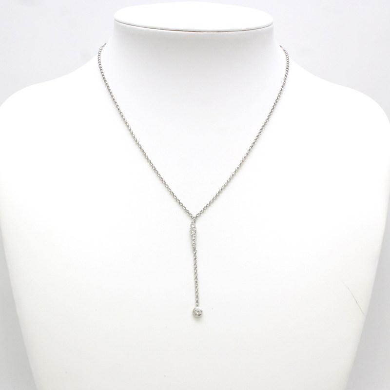 Pt850 Pt900 ダイヤモンドネックレス 約42cm 0.58ct プラチナ 約6.9g I
