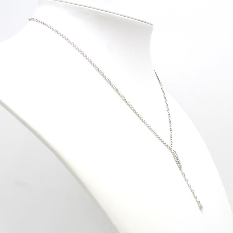 Pt850 Pt900 ダイヤモンドネックレス 約42cm 0.58ct プラチナ 約6.9g I