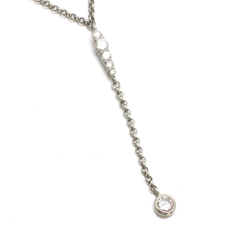 Pt850 Pt900 ダイヤモンドネックレス 約42cm 0.58ct プラチナ 約6.9g I