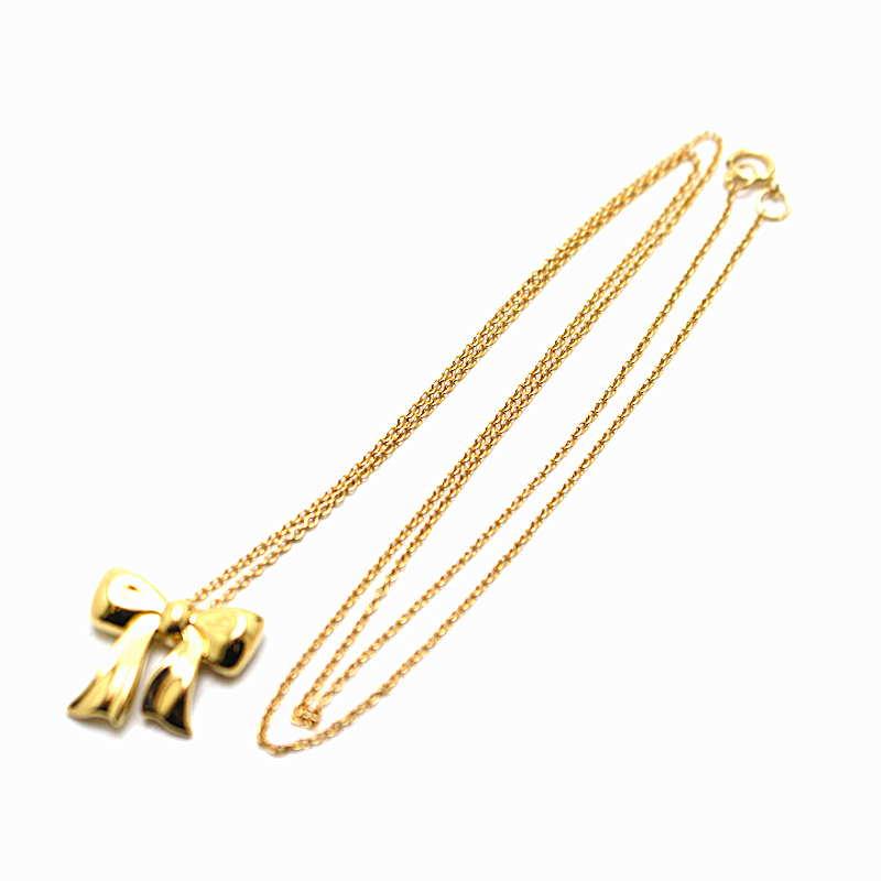 TIFFANY&Co.（ティファニー） ブルーボックスボウネックレス K18 18金