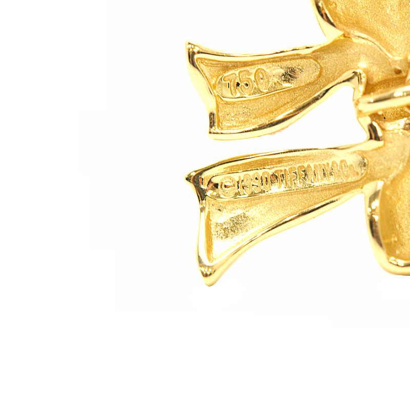 K18 リボン型ブローチ 幅48mmイエローゴールド3.7g K18 リボン型