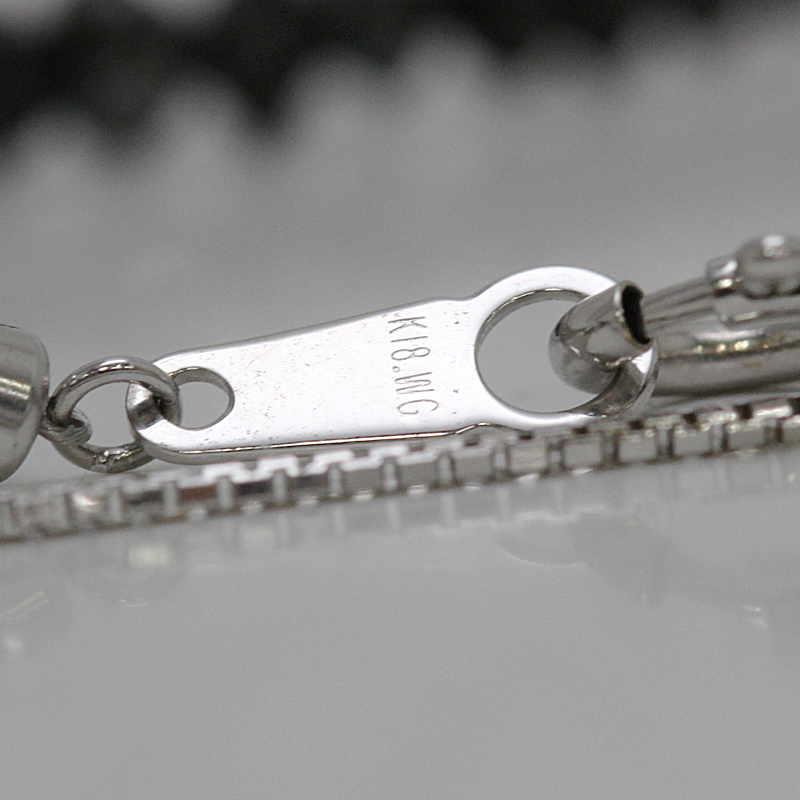 ブラックダイヤモンド ネックレス 20.00ct K18WG 18金ホワイトゴールド