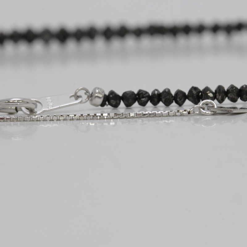 ブラックダイヤモンド ネックレス 20.00ct K18WG 18金ホワイトゴールド