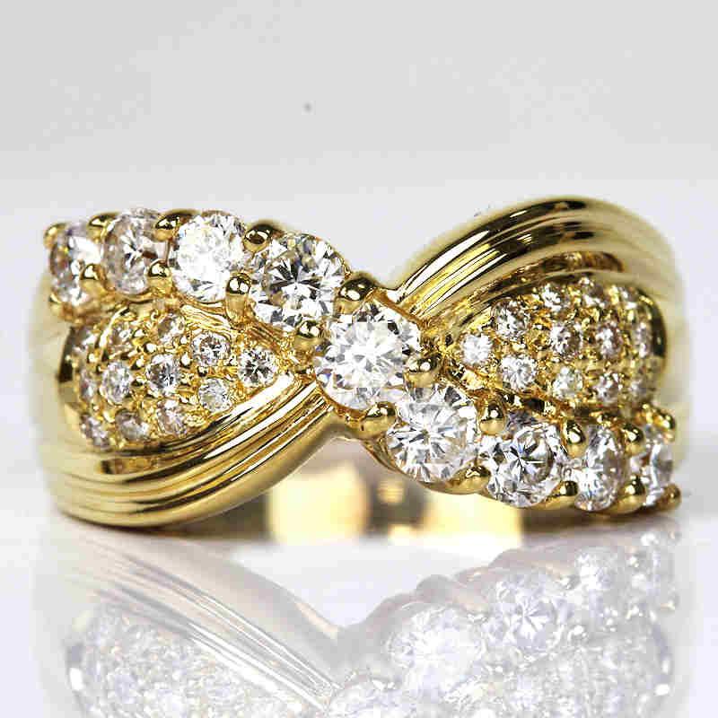 K18 ダイヤモンド シンプルリング　11.5号 k18 0.26ct 0.19ct リング 【公式通販】