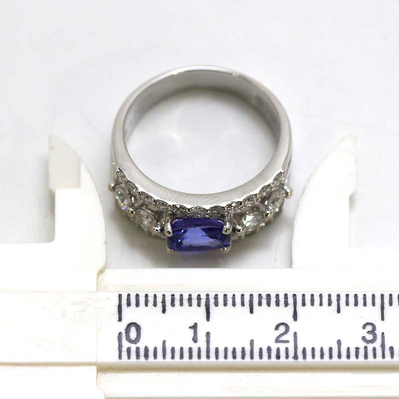 Pt900 タンザナイトリング 15号 1.235ct ダイヤモンド 1.13ct プラチナ  
